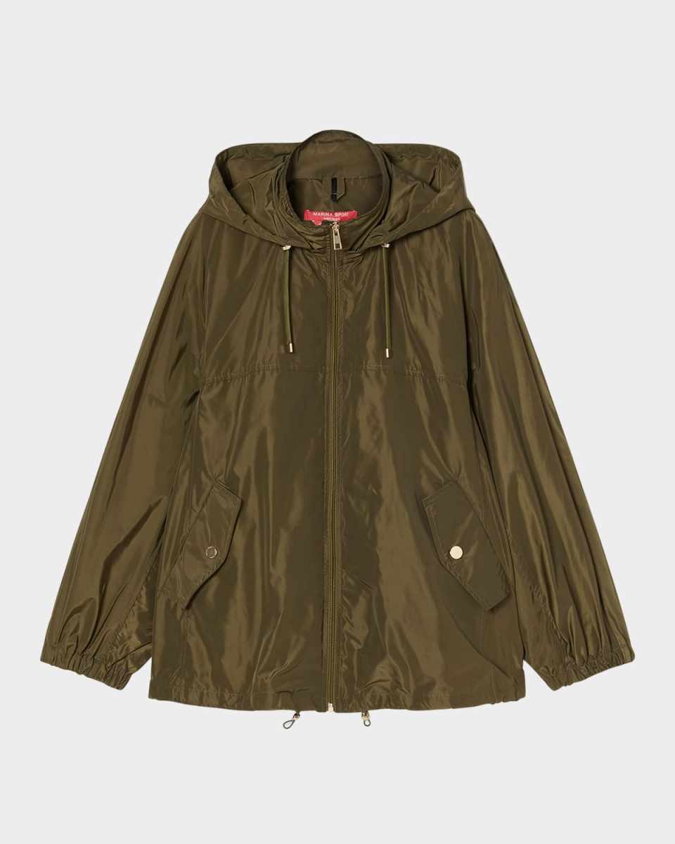 Plus Size Francia Hooded Taffeta Raincoat